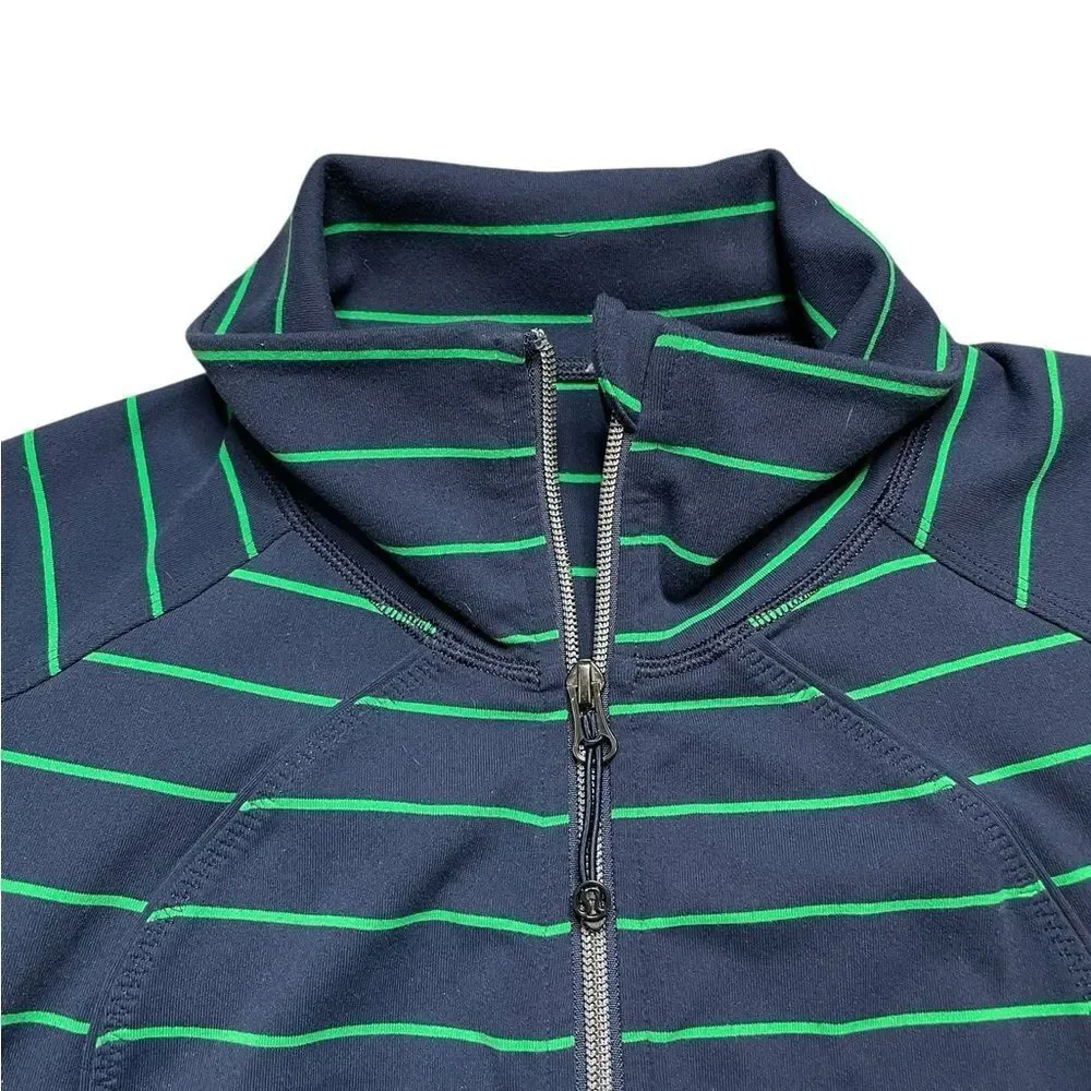 LULULEMON In Stride Striped  Blue and Green Jacket Size 8